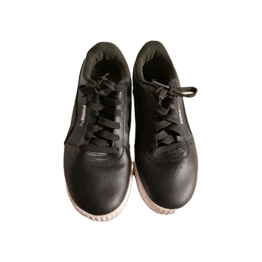 Puma Carina Women's 7.5 Low Top Platform Leather Sneakers Black